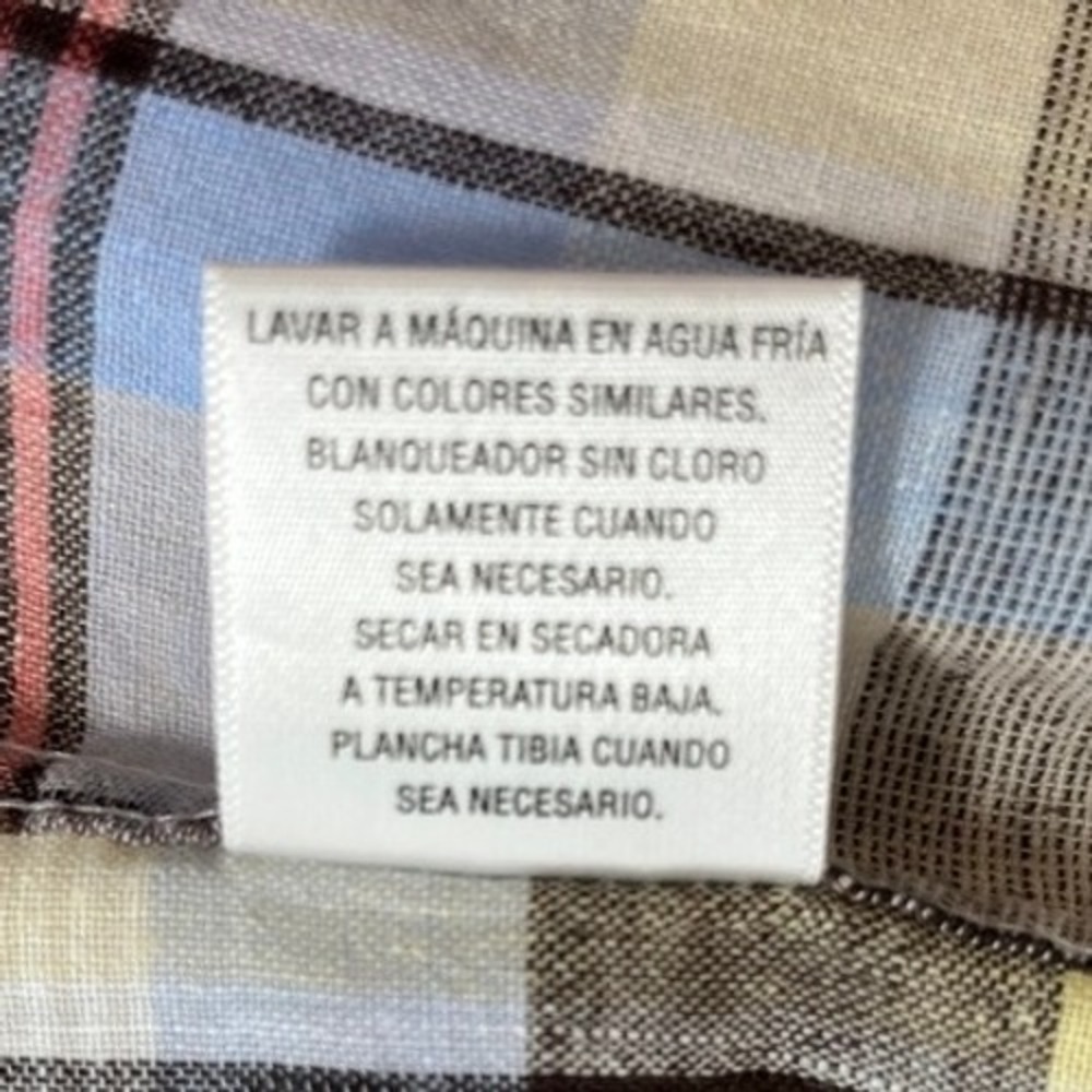 Tasso Elba Island Button Up Shirt Mens XL Plaid Short Sleeve Linen Blend Travel - Picture 9 of 9